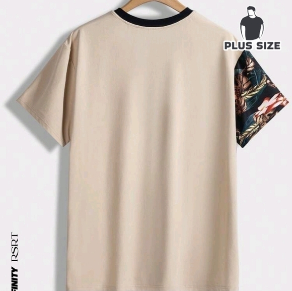 NWT 4xl Fit - Manfinity Mens Colorblock Cream/Tropical Floral Shirt. Please Read - Picture 5 of 6